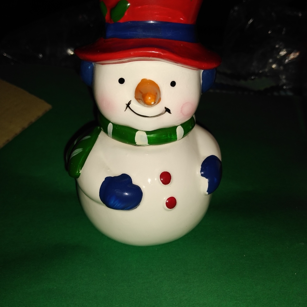 porcelain salt and pepper shakers snowman # 14635